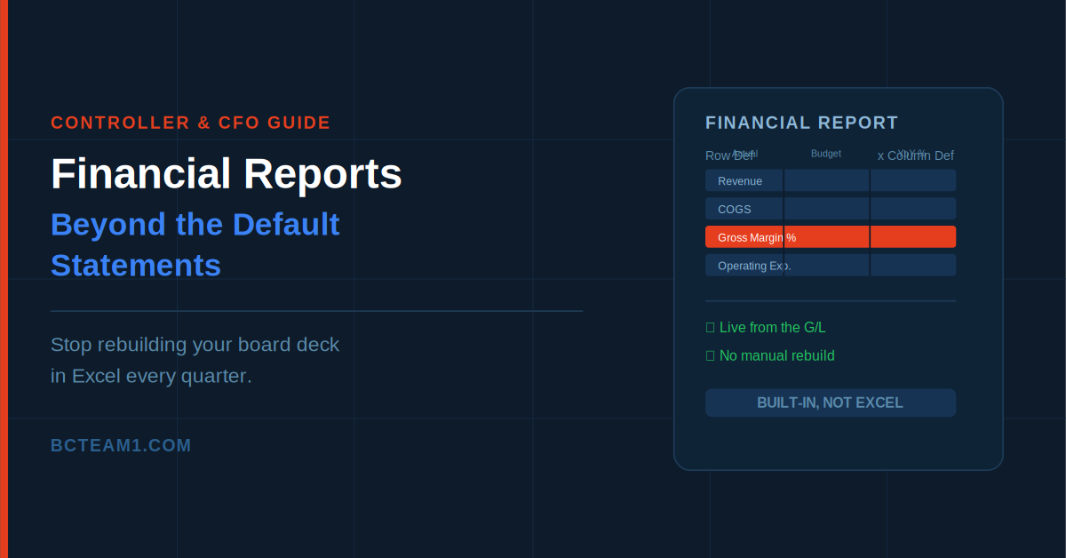 Financial Reports in Business Central: Beyond the Default Statements