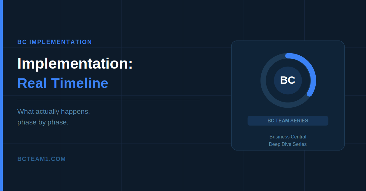 What a Real Business Central Implementation Timeline Actually Looks Like
