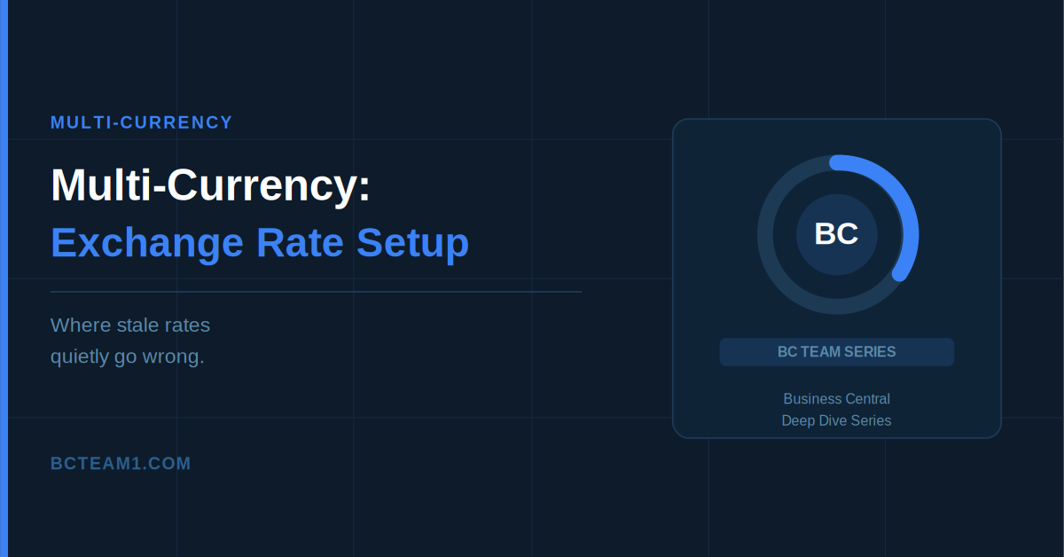 Multi-Currency in Business Central: Where Exchange Rate Setup Goes Wrong